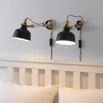 IKEA RANARP Aplica/spot clema, negru