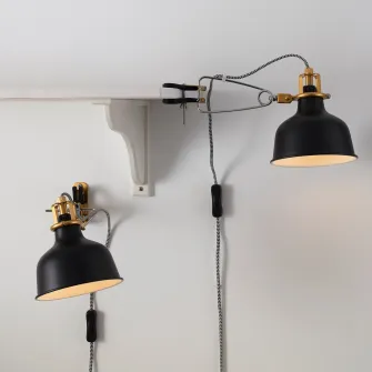 IKEA RANARP Aplica/spot clema, negru