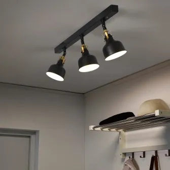 IKEA RANARP Sina tavan 3 spoturi, negru