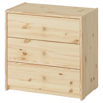 IKEA RAST Comoda 3 sertare, pin, 60x59 cm
