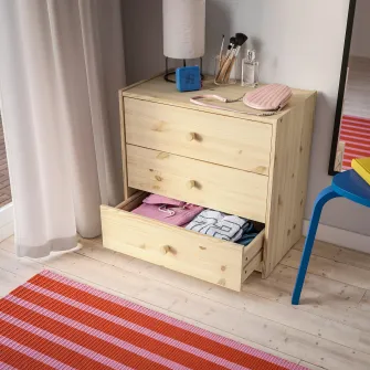 IKEA RAST Comoda 3 sertare, pin, 60x59 cm