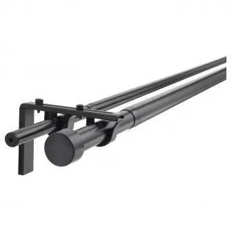 IKEA RÄCKA / HUGAD Combinatie bagheta dubla perdea, negru, 210-385 cm