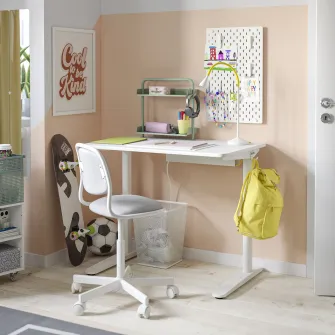 IKEA RELATERA Etajera pentru birou, gri-verde deschis, 40x37 cm