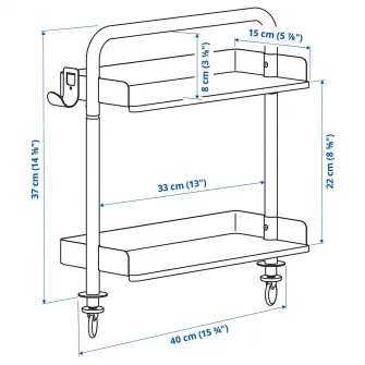 IKEA RELATERA Etajera pentru birou, gri-verde deschis, 40x37 cm