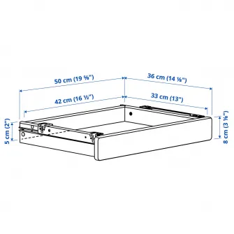 IKEA RELATERA Sertar, alb, 50x36x8 cm