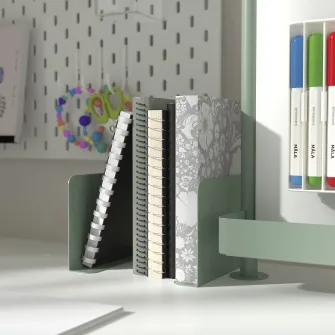 IKEA RELATERA Suport carti, gri-verde deschis, 2 bucati