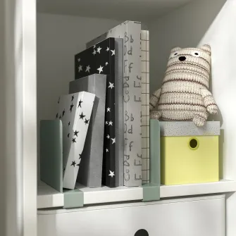 IKEA RELATERA Suport carti, gri-verde deschis, 2 bucati