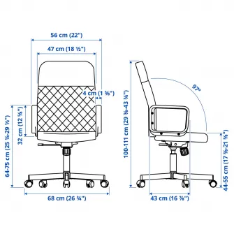 IKEA RENBERGET Scaun rotativ, Bomstad negru