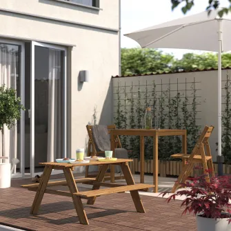 IKEA RESÖ Masa picnic pentru copii, maro deschis vopsit