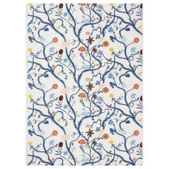 IKEA REVFINGERÖRT Metraj pre-taiat, detalii botanice/alb multicolor, 150x300 cm