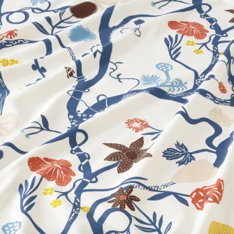 IKEA REVFINGERÖRT Metraj pre-taiat, detalii botanice/alb multicolor, 150x300 cm