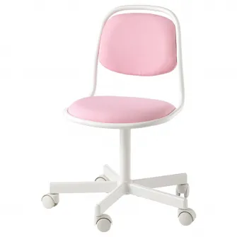 IKEA ÖRFJÄLL Scaun birou copii, alb/Vissle roz