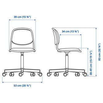 IKEA ÖRFJÄLL Scaun birou copii, alb/Vissle gri