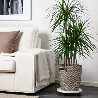 IKEA RÅGKORN Ghiveci, interior/exterior gri inchis/bej, 24 cm