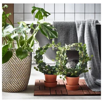 IKEA RÅGKORN Ghiveci, interior/exterior gri inchis/bej, 32 cm