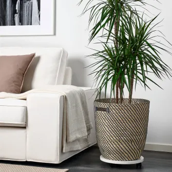 IKEA RÅGKORN Ghiveci, interior/exterior gri inchis/bej, 32 cm