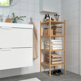 IKEA RÅGRUND Etajera, bambus, 37x37x104 cm