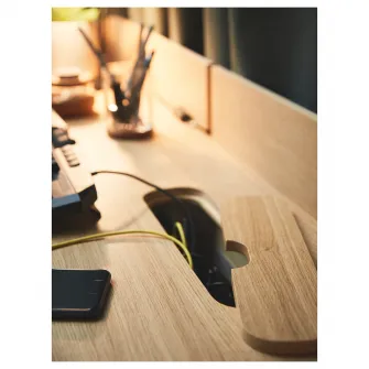 IKEA RIDSPÖ / BJÖRKBERGET Birou si scaun, stejar bej