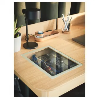 IKEA RIDSPÖ / BJÖRKBERGET Birou si scaun, stejar bej