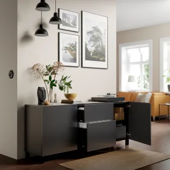 IKEA RIKSVIKEN Front usa/sertar, aspect cositor mat inchis, 60x38 cm
