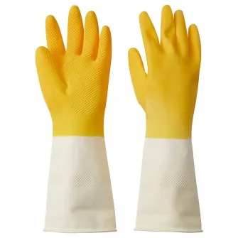 IKEA RINNIG Manusi menaj, galben neon/alb murdar, S