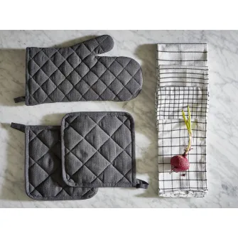 IKEA RINNIG Servet masa, alb/gri inchis/cu model, 45x60 cm
