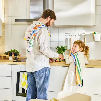IKEA RINNIG Servet masa, multicolor cu model, 45x60 cm