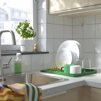 IKEA RINNIG Suport vesela, reversibil, verde, 40x31 cm