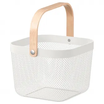 IKEA RISATORP Cos, alb, 25x26x18 cm