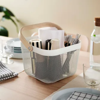 IKEA RISATORP Cos, alb, 25x26x18 cm