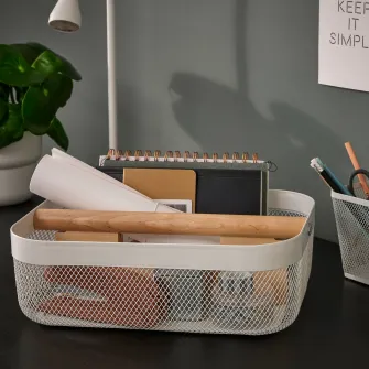 IKEA RISATORP Cos cu compartimente, alb, 33x24x11 cm