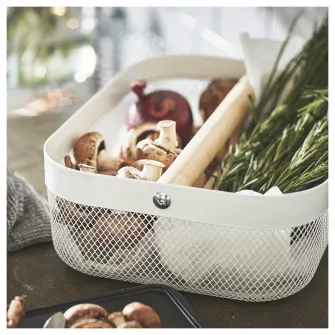 IKEA RISATORP Cos cu compartimente, alb, 33x24x11 cm
