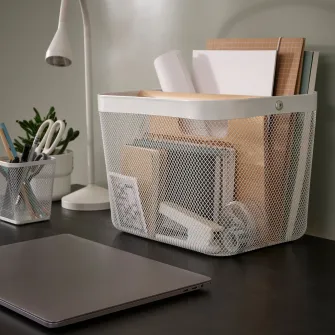 IKEA RISATORP Cos cu compartimente, alb, 33x24x23 cm