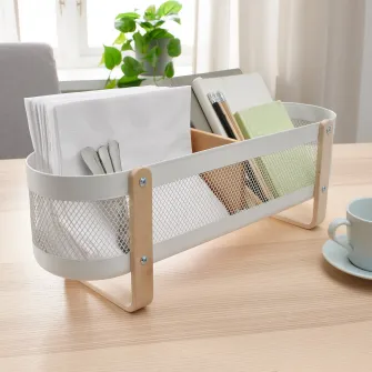 IKEA RISATORP Organizator birou, alb, 50x16x17 cm