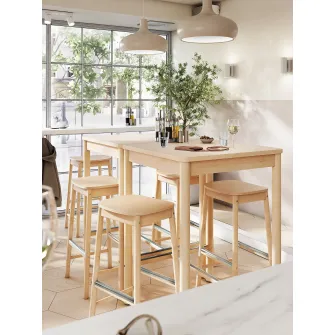 IKEA RÖNNINGE Masa bar, mesteacan, 75x75 cm