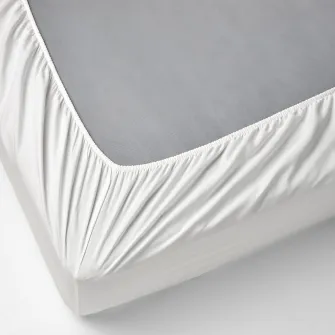 IKEA RÖNNVECKMAL Cearsaf cu elastic, alb, 160x200 cm