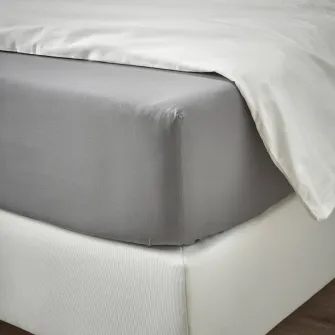 IKEA RÖNNVECKMAL Cearsaf cu elastic, gri, 180x200 cm