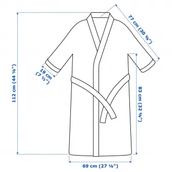 IKEA ROCKÅN Halat baie, alb, L/XL