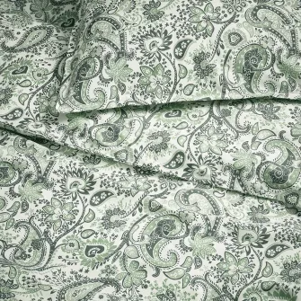 IKEA RODGERSIA Husa pilota+2 fete perna, verde/alb, 200x200/50x60 cm