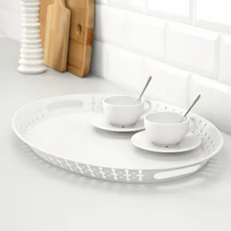 IKEA ROMANTISK Tava, alb, 52x39 cm