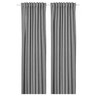 IKEA ROSENMANDEL Draperii opace, 2buc., gri/rjns, 135x300 cm