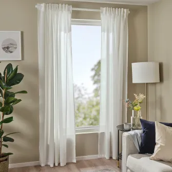 IKEA ROSENROBINIA Perdele transparente, 2buc, alb/rjns, 145x300 cm