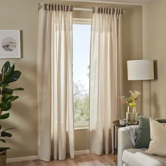 IKEA ROSENROBINIA Perdele transparente, 2buc, bej/rjns, 145x300 cm
