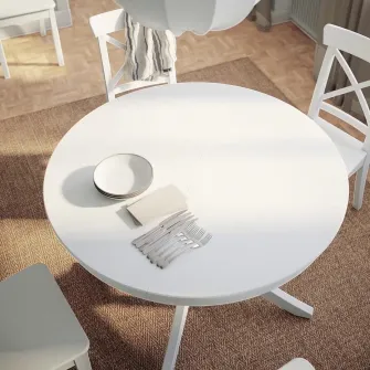 IKEA ROSENTORP Masa extensibila, alb, 110/155 cm