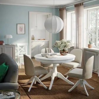 IKEA ROSENTORP Masa extensibila, alb, 110/155 cm