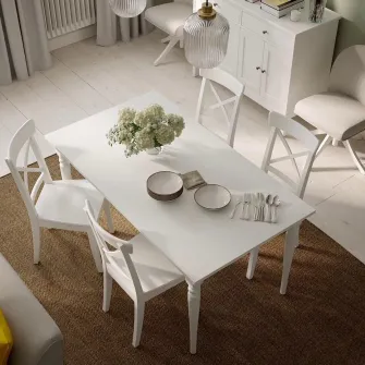 IKEA ROSENTORP Masa extensibila, alb, 155/215x87 cm