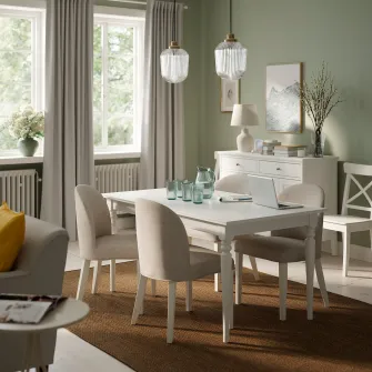 IKEA ROSENTORP Masa extensibila, alb, 155/215x87 cm