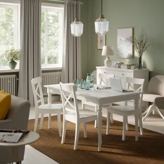 IKEA ROSENTORP Masa extensibila, alb, 155/215x87 cm