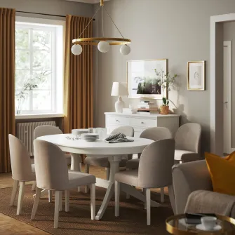IKEA ROSENTORP Masa extensibila, alb, 160/215x110 cm