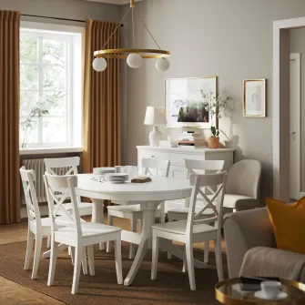 IKEA ROSENTORP Masa extensibila, alb, 160/215x110 cm